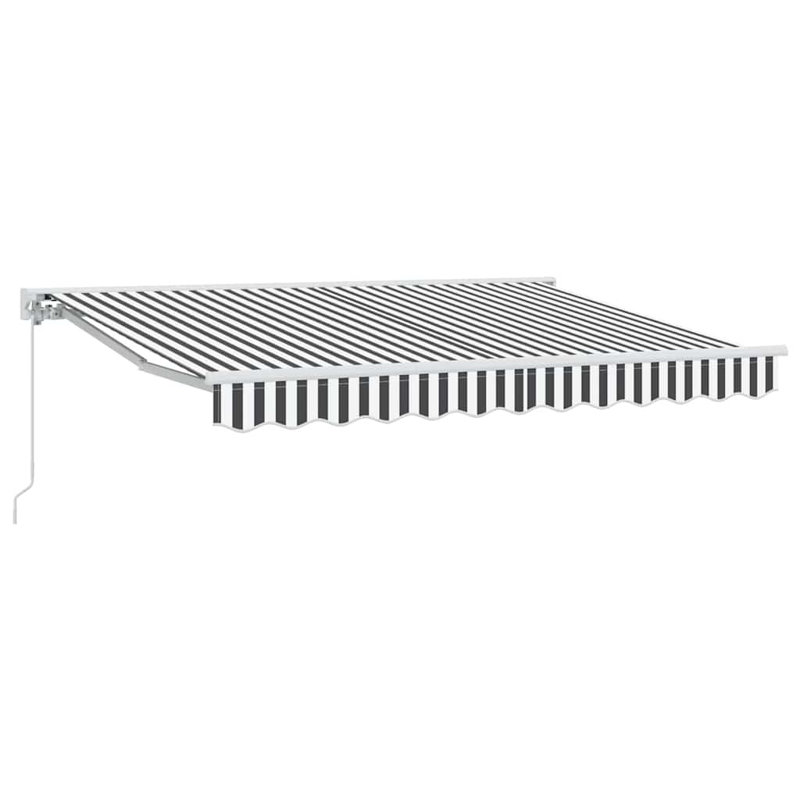 Retractable Awning, Anthracite/White/White, 350 cm W x 200 cm D