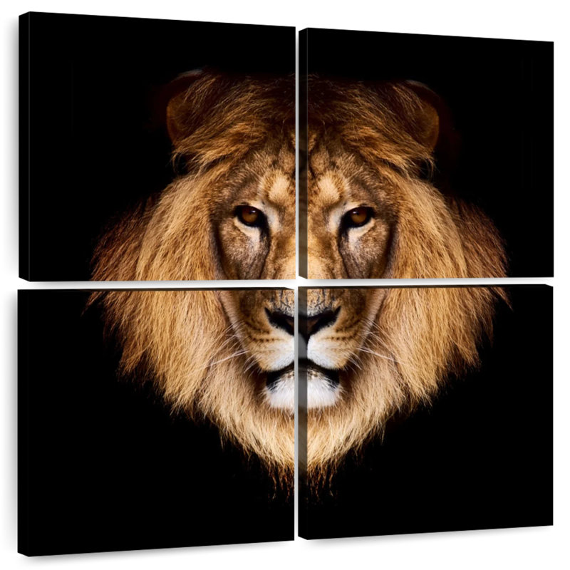 Lion solennel Brampt, H 32 po x l 32 po