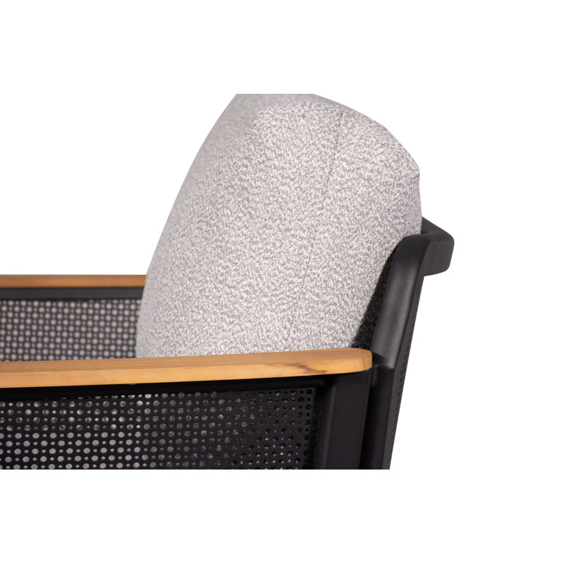 Chaise longue de patio en osier 1 pièce en aluminium avec coussin