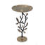 Table d'appoint 13,8 x 13,8 x 24 po en aluminium noir et doré avec un design délicat de grenade