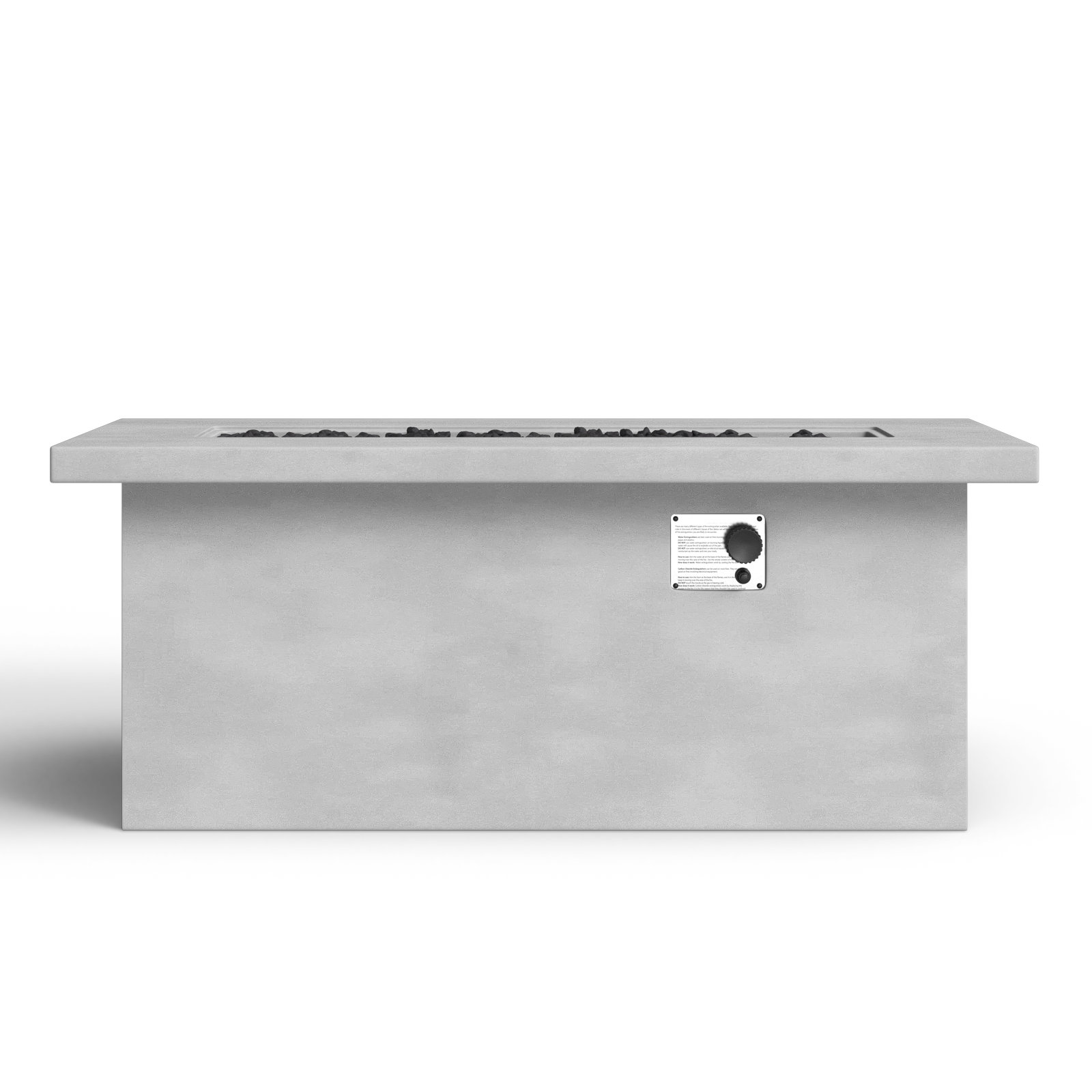 Rashid Rectangle Fire Pit Table, 24'' H x 60'' W x 26'' D, Natural Concrete