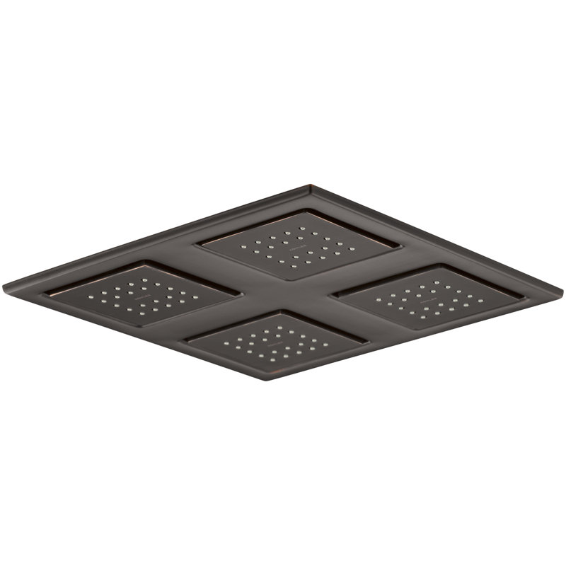 WaterTile Rain Overhead Showering Panel with 4 22-Nozzle Sprayheads, Oil-Rubbed Bronze