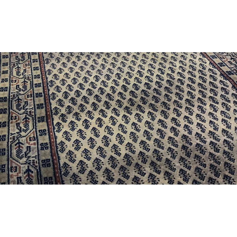 Hand-Knotted High-Quality Beige and Brown Runner
