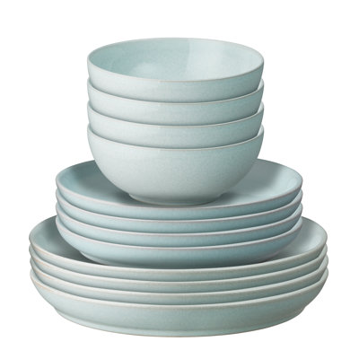 Denby Elements 12 Piece Coupe Dinnerware Set, Service for 4