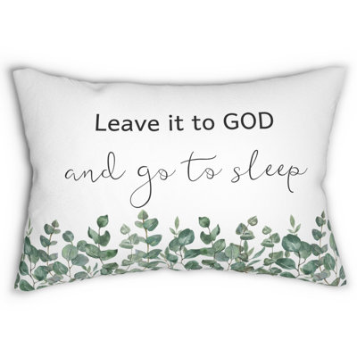Inspirational Quote Lumbar Pillow with Calligraphy Text Religious Room Decor Throw Pillow Christian Cushion With Faith Spiritual
