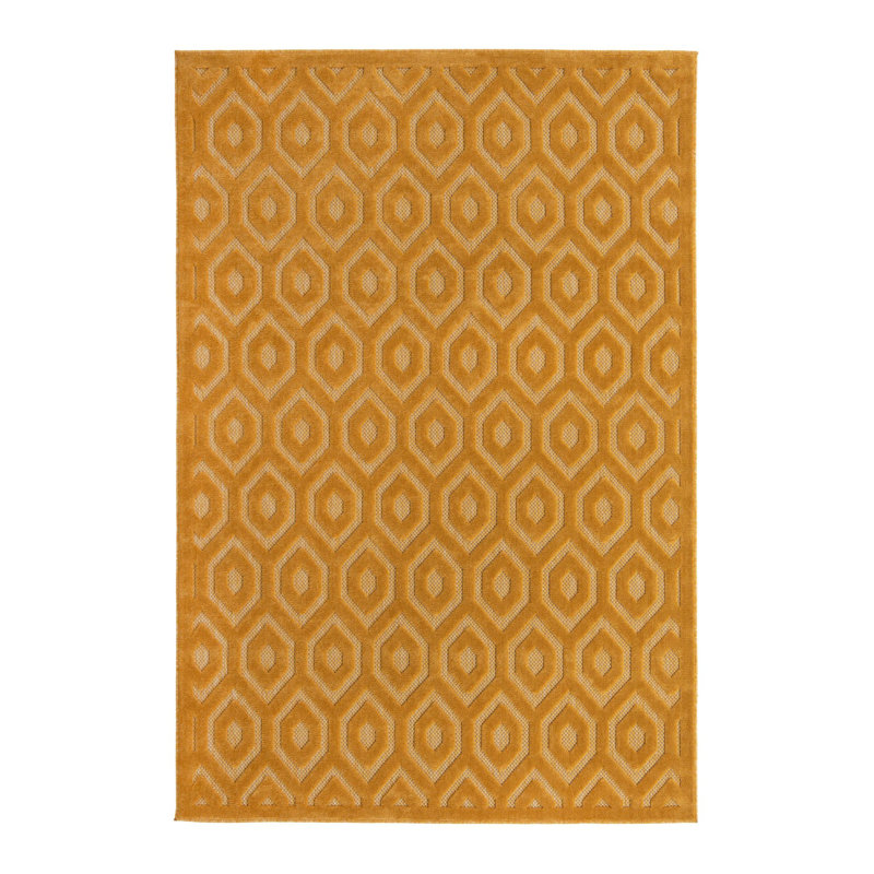 Tapis intérieur / extérieur jaune Griffing, Rectangle 6 pi x 9 pi