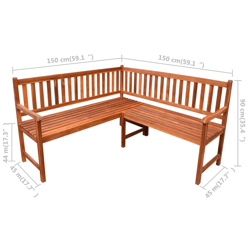 Banc de jardin en bois Wingert, Beige