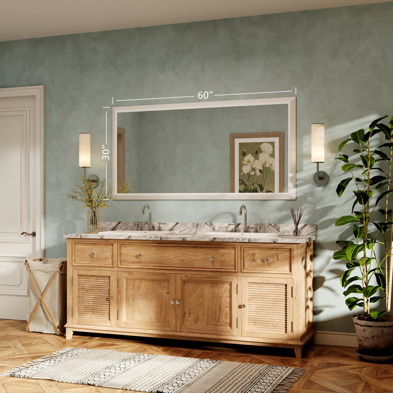 Miroir de meuble-lavabo mural Molly, 60 po x 30 po, Blanc