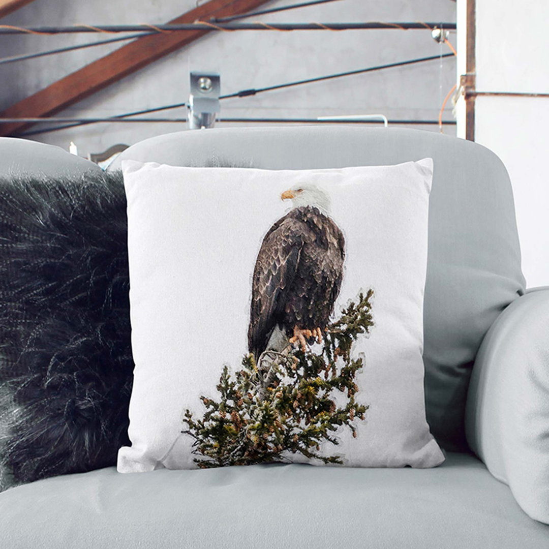 Bald Eagle High in a Tree Cushion with Filling