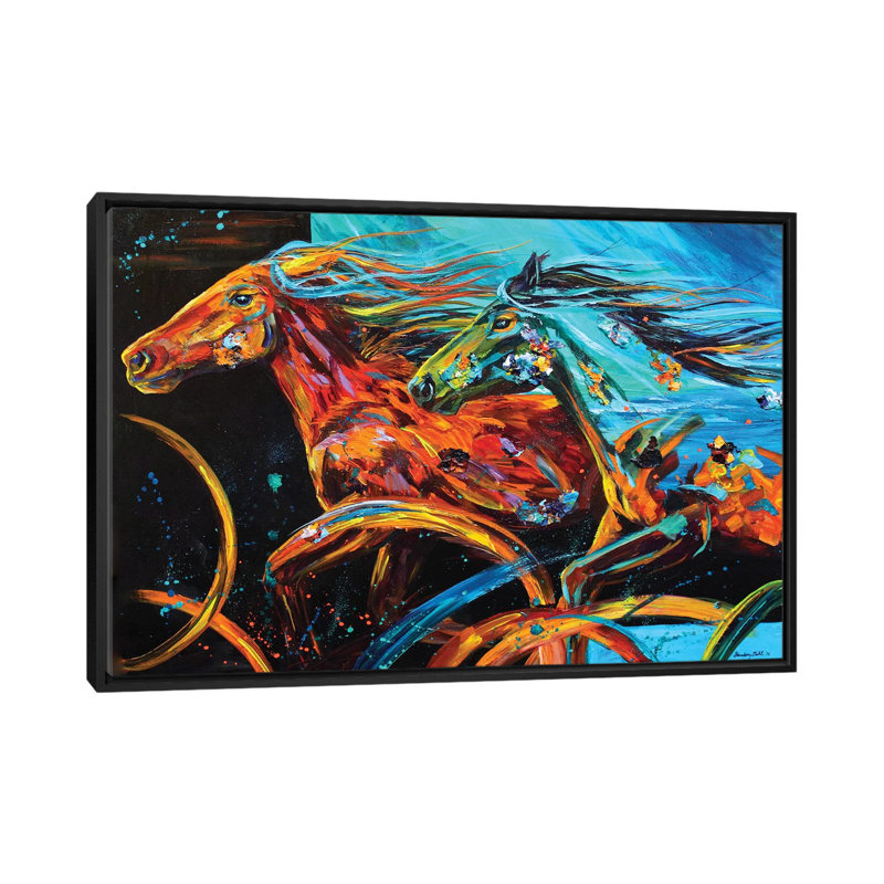 « off the track », impression sur toile, H 18 po x l 26 po x P 1,5 po, Toile avec cadre noir, Pas de tapis