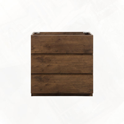 Armoire de plancher avec trois tiroirs préassemblés sans poignée