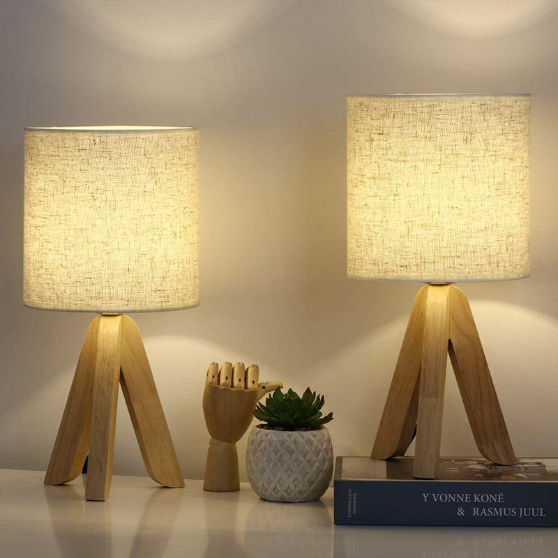 Lampe trépied en bois massif