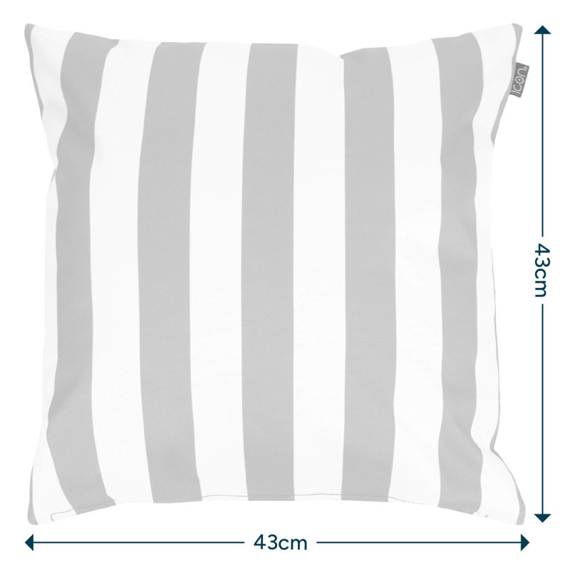 icon Stripe Indoor-Outdoor Cushion, Brown, Orange/White Striped