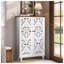 Armoire de rangement de 47 po de hauteur avec tablettes, armoire d'appoint élégante avec 2 portes et buffet polyvalent, blanc-486056277