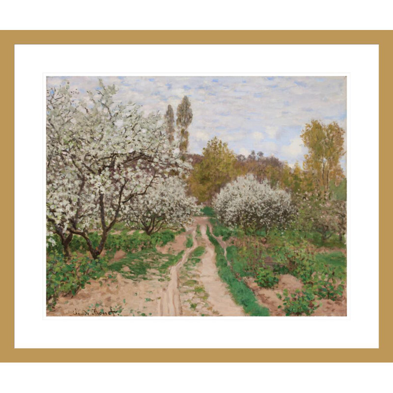 Pommiers en fleurs par Claude Monet, impression giclée sur cadre, H 23,5 po x l 27,77 po