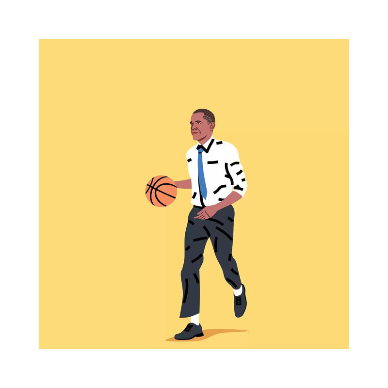 Balling Barack by Elad Shagrir - Wrapped Canvas Print, 45.72 cm H x 45.72 cm W x 3.175 cm D
