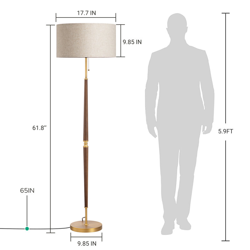 Lampe sur pied Salcido, Doré