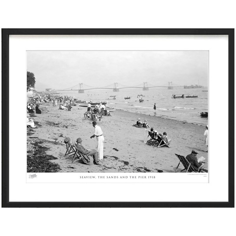 Seaview, The Sands And The Pier 1918 - Single Picture Frame Print, 45cm H x 60cm W x 2.3cm D