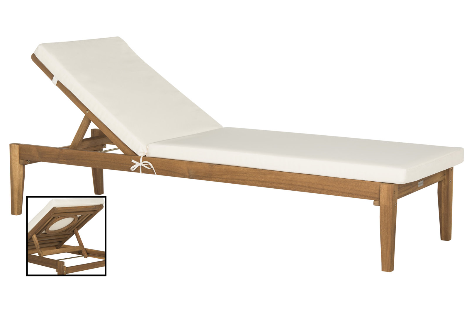 Arwen 23.6'' Outdoor Acacia Chaise Lounge, Ash Gray