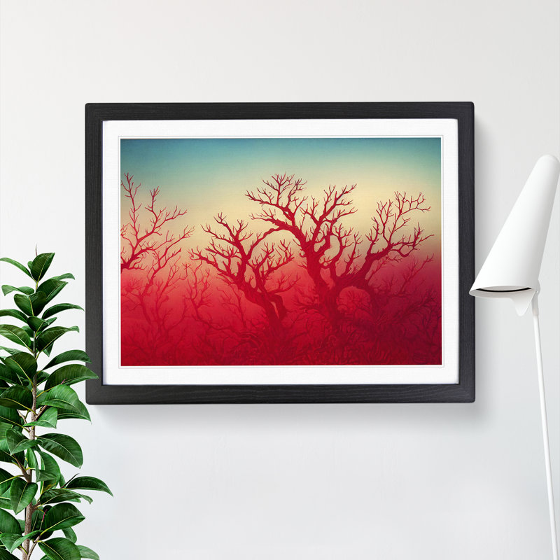 XH1022-2347X Coral Reef Art - Single Picture Frame Print, Black, 25cm H x 34cm W x 2cm D