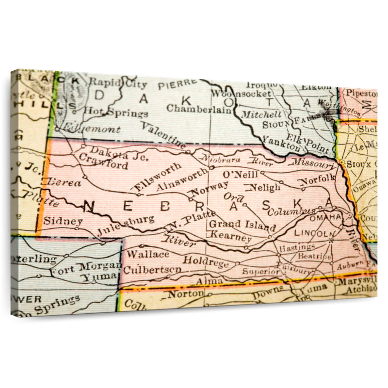 Carte du Albraska, style ancien, Aliaz, H 24 po x l 36 po