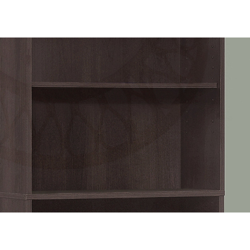 6-Tier Transitional Bookshelf with Adjustable and Fixed Shelves, Space-Saving Design for Office and Bedroom, Espresso