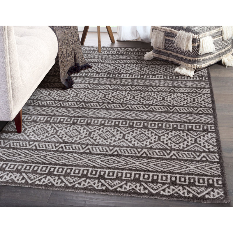 Machine Woven Grey Indoor Rug, Rectangle 200 x 290cm