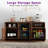 60" Modern Coffee Bar With Beverage Fridge, Side Storage And Double-door Cabinets For Dining Room Or Living Room, Walnut-787932126