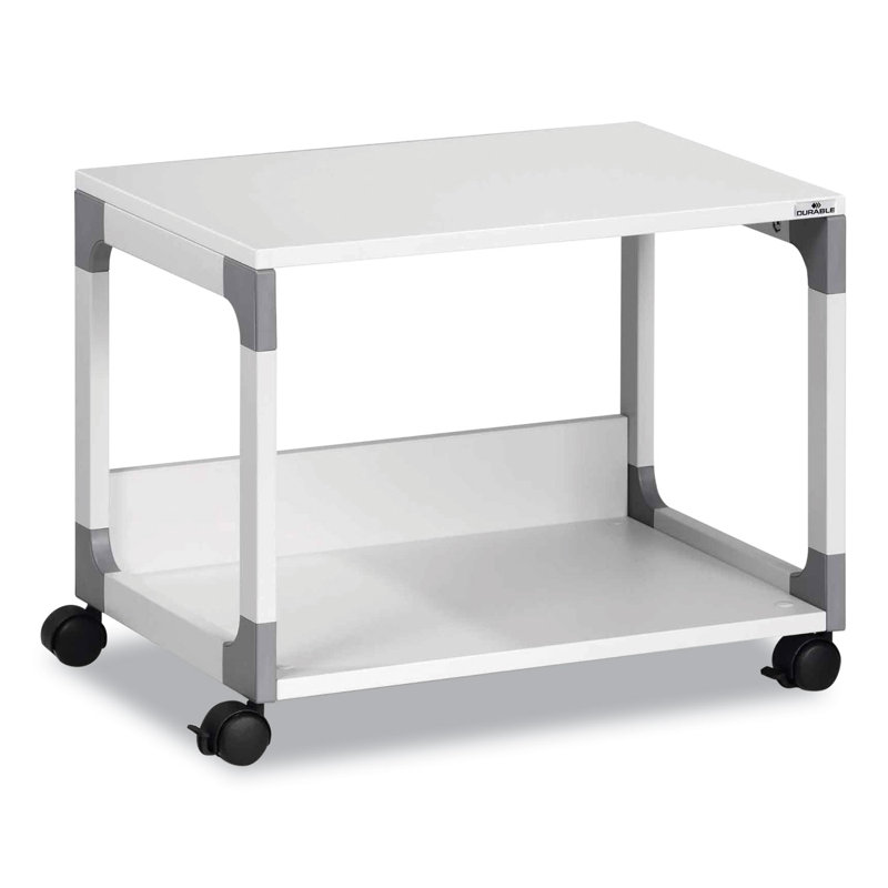 Durable  System 48 Multi-Function Trolley, Metal, 2 Shelves, 23.6 X 18.7 X 17, Beech, Grey