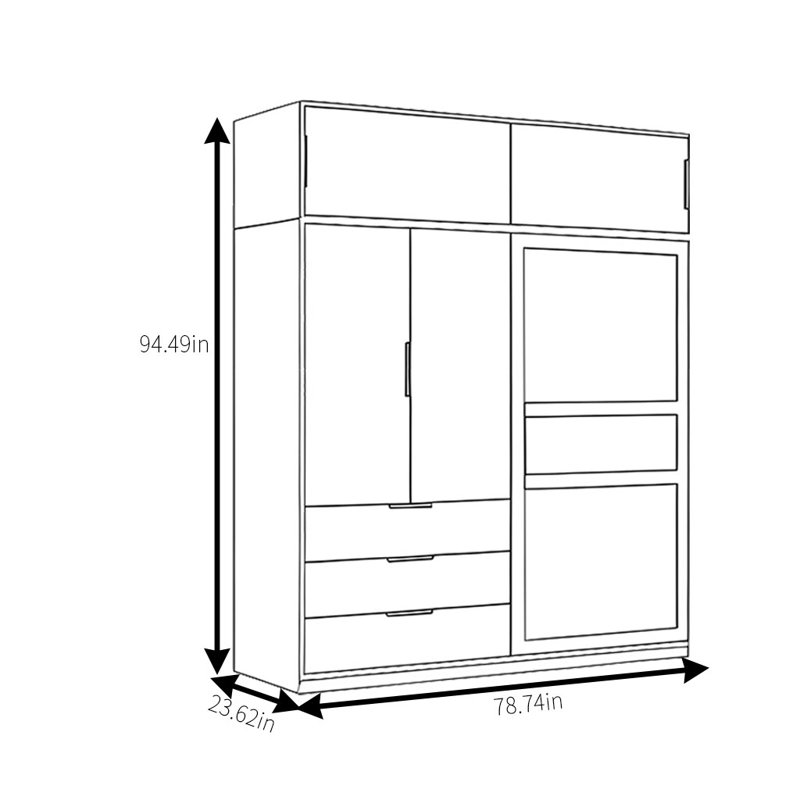 Loken, H 94,49 po x l 78,74 po x P 23,62 po