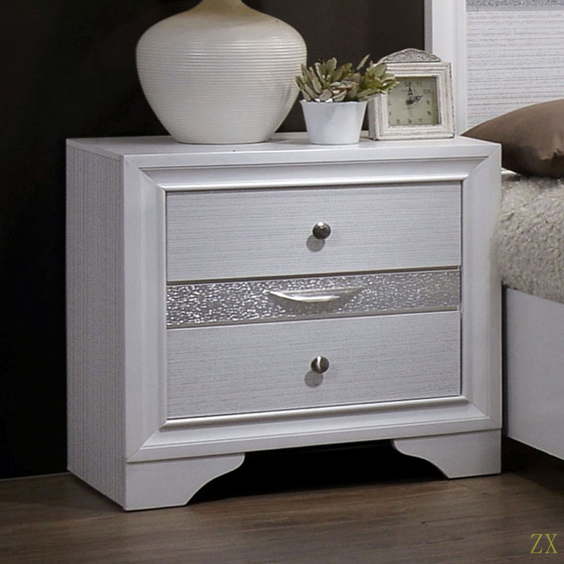 Table de chevet contemporaine 1Pc, Blanc