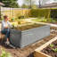 Lit de jardin surélevé galvanisé gris clair 8 'x 4' x 2 '-673331899-673331897