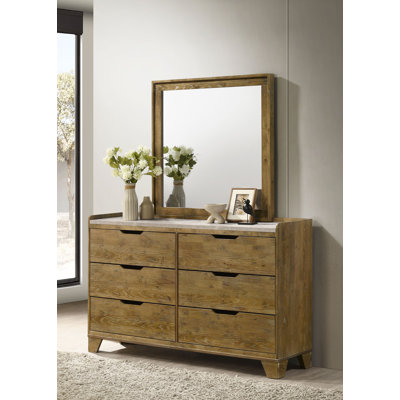 Commode rustique 57,90 "avec miroir, chêne moyen