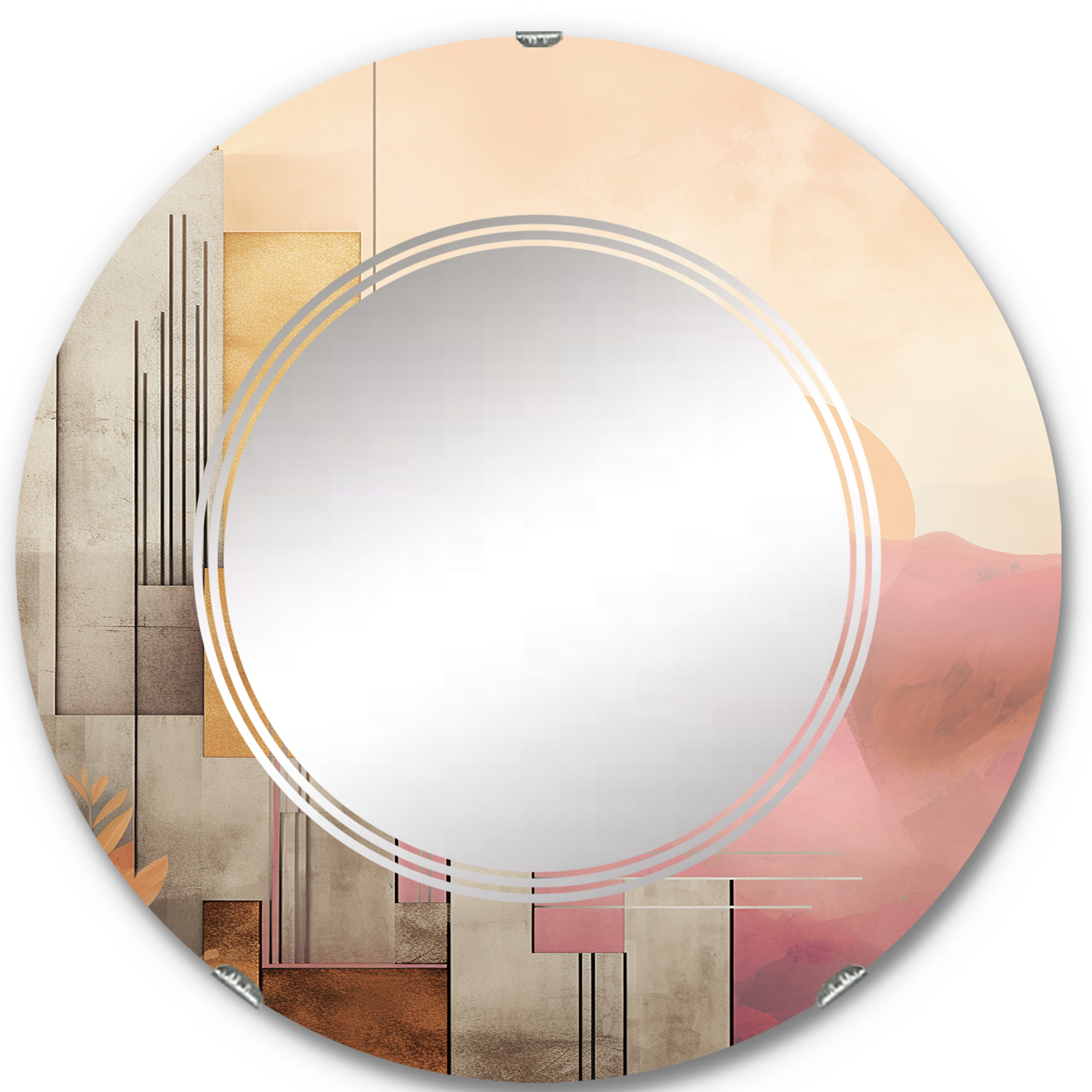 Mini Small Round Wall Mirror Plum Velvet - KLW Design