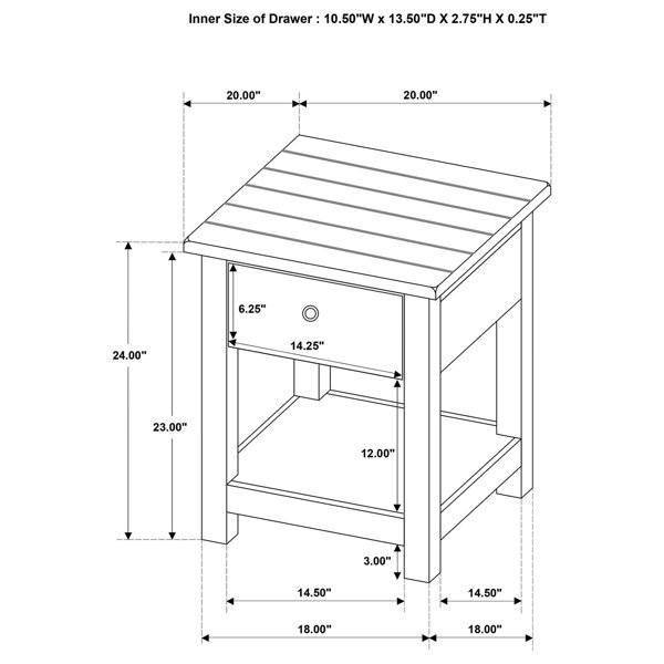 Dimensions du produit
