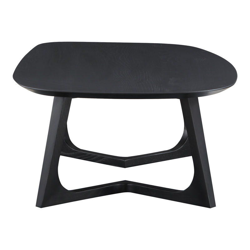 Godenza Solid Wood Coffee Table, Black, 14.75" H x 42" L x 27.5" W