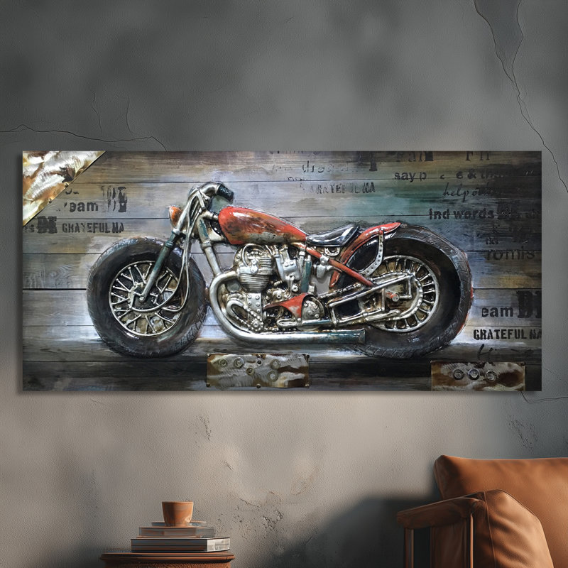 « vélo passion ii », impression sur bois noir/gris