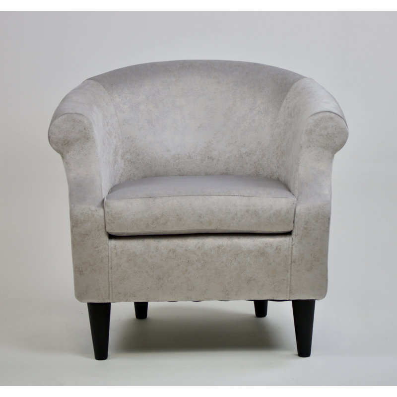 Fauteuil club de 30,5 po Aguiniga, Polyester gris clair