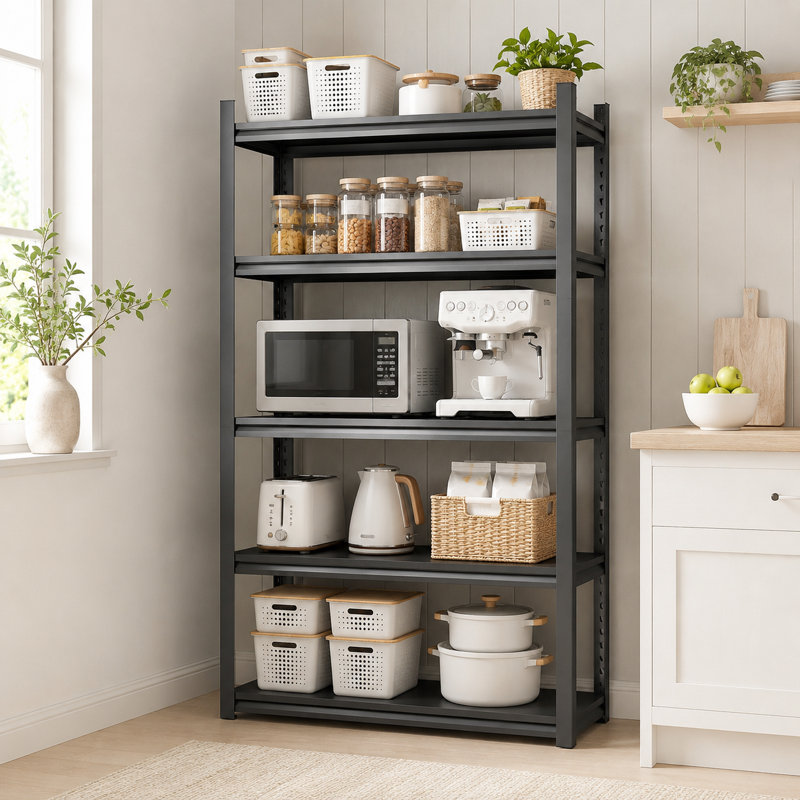 Étagère de rangement en métal à 63 niveaux H 63 po, support de rangement industriel et de garage robuste, tablettes réglables avec capacité totale de 2000 lb pour la maison, le garage, l'entrepôt, la salle de sport, le sous-sol