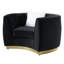 Chaise avec coussin Achelle en velours noir