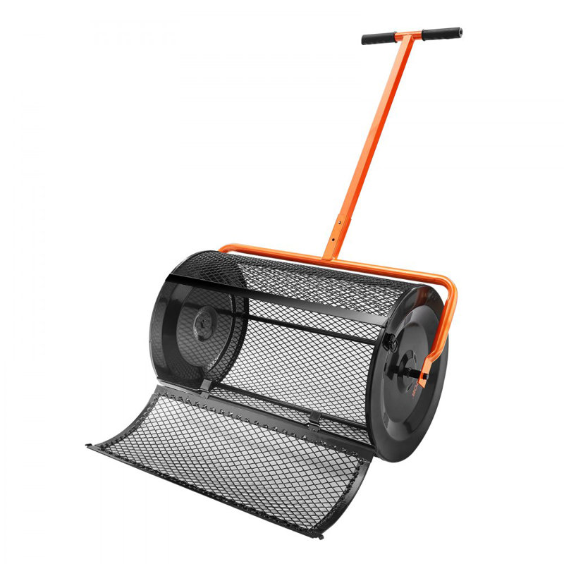 Compost Spreader Peat Moss Spreader 24 pouces de largeur 24,4-26,4 po de hauteur réglable épandeurs de pelouse et de jardin Compost, terre, paillis