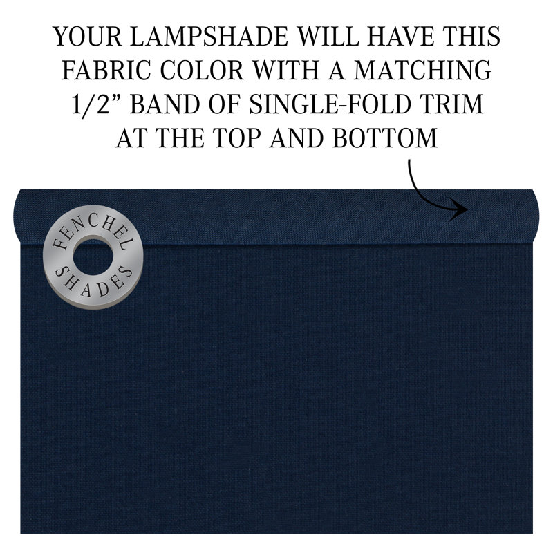 Navy Blue Linen Empire Lamp Shade with Spider Attachment