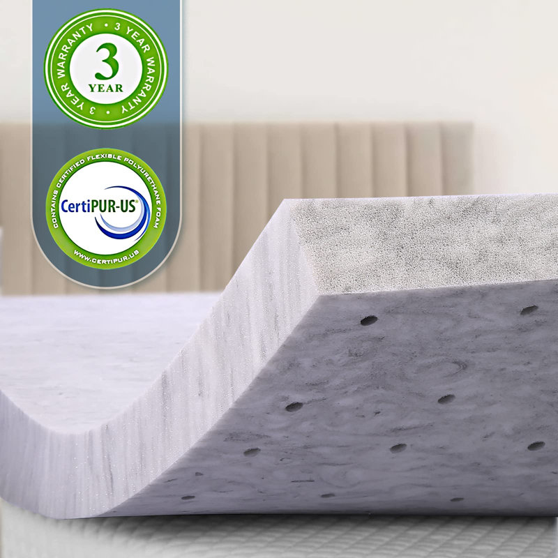 Abelhard Extra-long Twin 3'' Memory Foam Mattress Topper