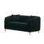 Chenille de 63 po, canapé 2 places profond, pieds en métal doré, petit chenille de luxe avec espaces de détente pour chambre à coucher