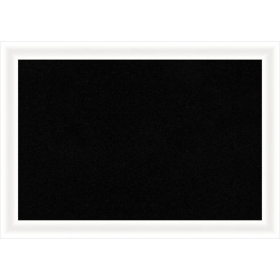 Oliver White Narrow Wood Framed Corkboard, Black Cork Bulletin Board, Organization Board, Pin Board