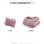 Édredon simple rose, 100% velours et microfibre, rembourrage en duvet synthétique, surpiqûres 3D, boîte, pratique et élégante, 2 pièces lavables à la machine avec envers en microfibre, rembourrage, chaleureuse délicieuse,-120649213