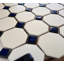 Carrelage mural en porcelaine mate octogonale blanc / bleu cobalt