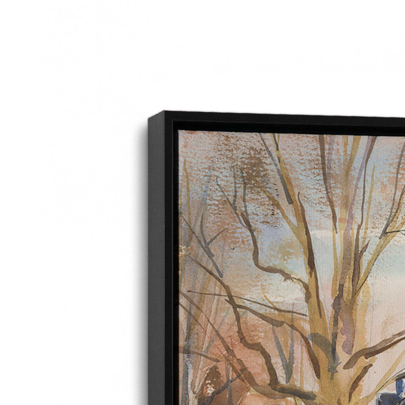 «Tree Shadows» par Stephen Calcasola, reproduction d'art sur toile, «Floater», reproduction encadrée sans passe-par, Noir