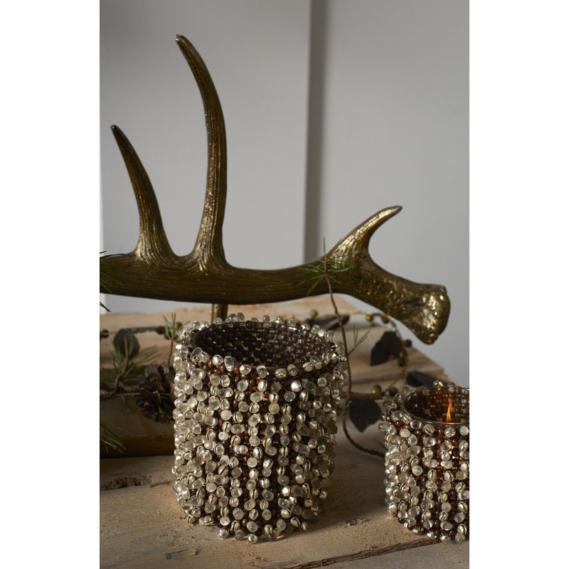 Glass Tabletop Votive Holder, 5" H x 5" W x 5" D
