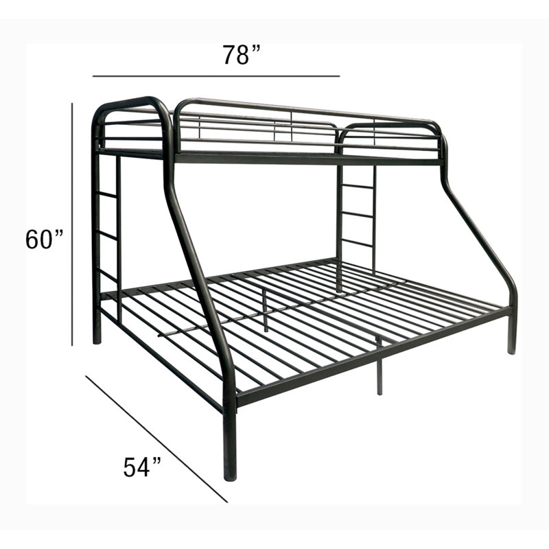 Kuehl Bunk Bed with Built-in Ladder, Twin Over Full, Black